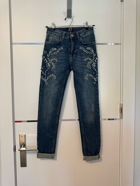 Embellished Dark Blue Women's Jeans